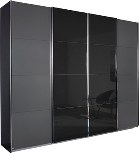 MID.YOU, MID.YOU Schiebetürenschrank in graphitfarben, grau , Bensheim 271/211 , Holzwerkstoff , 4 Fächer , 271x211x62 cm , bedruckt,Nachbildung , 000380037977, rauch Schwebetürenschrank, mit Synchronöffnung
