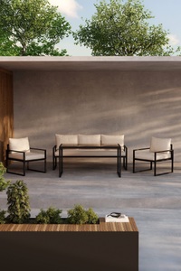 Venture Home, Venture Home Gartenlounge-Set "Catania, grosszügiges Outdoor-Set für hohen Sitzkomfort" 4 tlg. Loungemöbel mit Stoffbezug, angenehm, weich