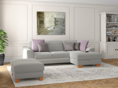 SIT&MORE, sit&more Ecksofa »Durness«, mit Federkern und hochwertigen Massivholzfüssen, wahlweise mit Kopfteilverstellung, Bettfunktion und Bettkasten oder mit Bettfunktion und Bettkasten, sit&more Ecksofa »Dundee L-Form«, mit Federkern und Massivholzfüssen, wahlweise mit Kopfteilverstellung