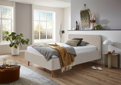 Novel - Bett MATTIS_8096 - beige - Textil - 140x200