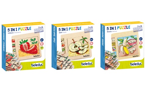 beleduc, Beleduc Lagen-Puzzle Apfel / Erdbeere / Banane 3er-Pack, beleduc Puzzle, (90 tlg.)