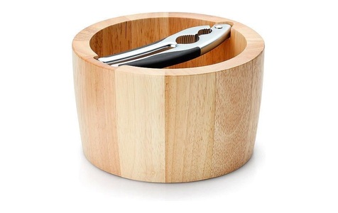 Continenta, Continenta Nussknacker mit Schale Holz, Continenta Nussknacker »Continenta Nussknacker mit Schale«, Schale aus Gummibaumholz (China) gefertigt