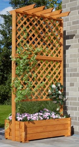 PROMADINO, PROMADINO Holzspalier Pergola mit Pflanzkasten, BxTxH: 102x65x200 cm, promadino Spalier, Pergola mit Pflanzkasten, BxTxH: 102x65x200 cm