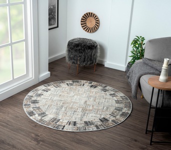Myflair Möbel & Accessoires Teppich »My Mood«, rund, Kurzflor, Scandi-Design, mit Bordüre, besonders weich durch Microfaser