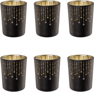 Creativ Deco, Creativ deco Teelichthalter, (6 St.), mit goldfarbener Innenseite, Creativ deco Teelichthalter »Weihnachtsdeko«, (6 St.), mit goldfarbener Innenseite
