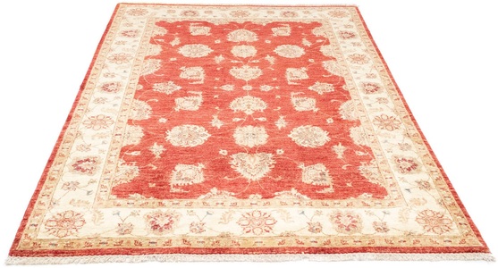 MorgenLand, morgenland Wollteppich »Ziegler Teppich handgeknüpft rot«, rechteckig, 6 mm Höhe, morgenland Wollteppich »Ziegler Teppich handgeknüpft rot«, rechteckig, 6 mm Höhe