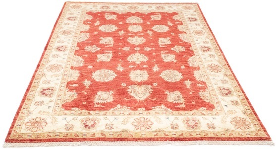 MorgenLand, morgenland Wollteppich »Ziegler Teppich handgeknüpft rot«, rechteckig, 6 mm Höhe, morgenland Wollteppich »Ziegler Teppich handgeknüpft rot«, rechteckig, 6 mm Höhe