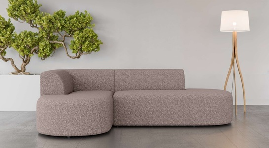 ANDAS, andas Ecksofa »Tvinne«, L-Form, andas Ecksofa »Ecksofa Tvinne mit Ottomane links oder rechts bestellbar«, L-Form, mit Wellenunterfederung, BxTxH 260x170x73 cm