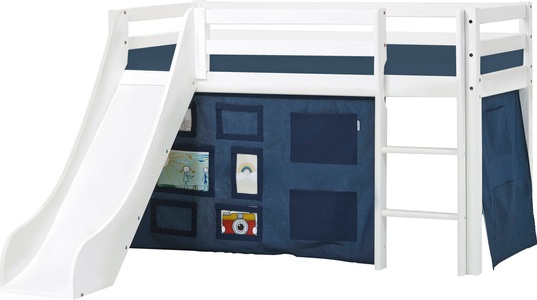 Hoppekids, Hoppekids Hochbett »«Creator Orion Blue»«, Rutsche & Vorhang Blau und viel Auswahl, Hoppekids Hochbett »«Creator Orion Blue»«, Rutsche & Vorhang Blau und viel Auswahl