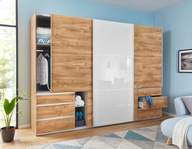 fresh to go, Fresh To Go Schwebetürenschrank »Level«, mit Glastür, Wimex Schwebetürenschrank »Level by fresh to go«, mit Glastür