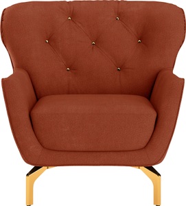 sit&more Sessel »Orient 3 V«, inkl. 1 Zierkissen mit Strass-Stein, goldfarbene Metallfüsse