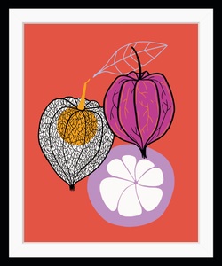 QUEENCE, queence Bild »Franziska«, Obst, gerahmt, Obst, queence Bild »Franziska«, Obst-Obst Bilder-Kunst-Lebensmittel, HD Premium Poster-Druck inkl. Holzrahmen