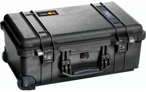 Peli, PELI Hartschalenkoffer Inhalt 28,6 l, mit Rollen und Handgriff mit Würfelschaum, schwarz, Peli Schutzkoffer 1510 mit Schaumstoffeinlage, Schwarz
