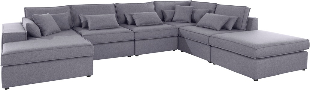 LeGer Home by Lena Gercke, LeGer Home by Lena Gercke Wohnlandschaft »Ceyda«, 6 Teile, zusammengesetzt aus Modulen, in vielen Bezugsqualitäten und Farben, fester Sitzkomfort, 