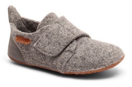 bisgaard, bisgaard Filz-Kletthausschuhe WOOL VELCRO in grau in Gr. 34, 