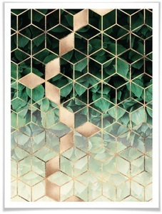 Wall-Art, Wall-Art Poster »Natur Geometrie«, Schriftzug, (1 St.), Wall-Art Poster »Natur Geometrie«, Schriftzug, (1 St.), Poster ohne Bilderrahmen
