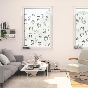 LICHTBLICK ORIGINAL, LICHTBLICK ORIGINAL Fensterfolie »Fensterfolie selbstklebend, Sichtschutz, Faces - Schwarz«, 1 St., blickdicht, glattstatisch haftend, LICHTBLICK ORIGINAL Fensterfolie »Fensterfolie selbstklebend, Sichtschutz, Faces - Schwarz«, 1 St., blickdicht, glattstatisch haftend