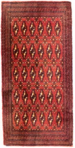 MorgenLand, morgenland Wollteppich »Turkaman Teppich handgeknüpft rot«, rechteckig, 8 mm Höhe, 