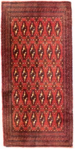 MorgenLand, morgenland Wollteppich »Turkaman Teppich handgeknüpft rot«, rechteckig, 8 mm Höhe, 