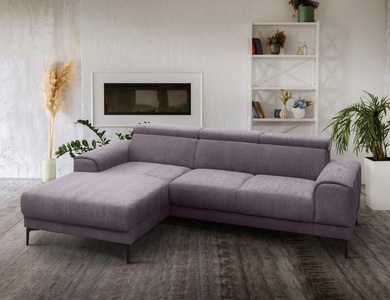 exxpo - sofa fashion, exxpo - sofa fashion Ecksofa »Ophelia«, 3 Kopfstützen, wahlweise Sitztiefenverstellung, frei im Raum stellbar, exxpo - sofa fashion Ecksofa »Ophelia, elegant, modern und bequem, L-Form«, inkl. verstellbare Kopfteile, wahlweise elektr. Sitztiefenverstellung