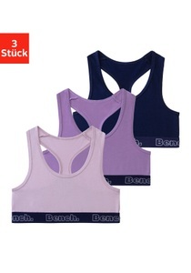 Bench. Bustier, (Packung, 3 tlg.), mit kontrastfarbigem Bündchen und Racerback