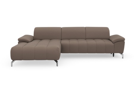 sit&more Ecksofa »Cool«, wahlweise mit Kopfteilverstellung und Vorziehsitz, motorisch, mit silberfarbenen Füssen
