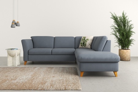 HOME AFFAIRE, Home affaire Ecksofa »Trelleborg«, Federkern-Polsterung, wahlweise mit Bettfunktion und Stauraum, Kopfstützen optional, Home affaire Ecksofa »Trelleborg L-Form«, Federkern-Polsterung, wahlweise mit Bettfunktion und Stauraum