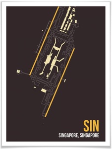 Wall-Art, Wall-Art Poster »Wandbild SIN Grundriss Singapur«, Grundriss, (1 St.), Poster, Wandbild, Bild, Wandposter, Wall-Art Poster »Wandbild SIN Grundriss Singapur«, Grundriss, (1 St.), Poster ohne Bilderrahmen