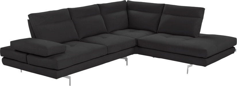 CALIA ITALIA, CALIA ITALIA Ecksofa »Toby Wing«, Sitztiefenverstellung, Eckelement mit Funktion, Füsse in Chrom glänzend, CALIA ITALIA Ecksofa »Toby Wing, L-Form, Multifunktionssofa, bequem und edel«, Sitztiefenverstellung und Armteilfunktion, Füsse chrom glänzend