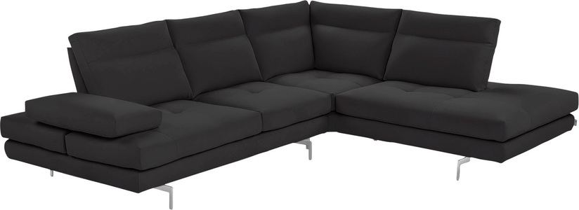 CALIA ITALIA, CALIA ITALIA Ecksofa »Toby Wing«, Sitztiefenverstellung, Eckelement mit Funktion, Füsse in Chrom glänzend, CALIA ITALIA Ecksofa »Toby Wing, L-Form, Multifunktionssofa, bequem und edel«, Sitztiefenverstellung und Armteilfunktion, Füsse chrom glänzend