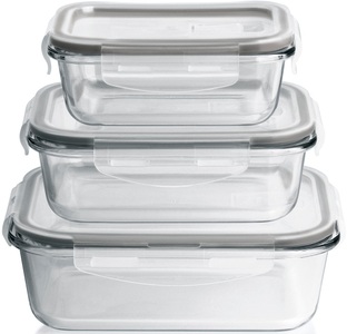 Maxxmee, MAXXMEE Frischhaltedose, (Set, 6 tlg.), Glas-Frischhaltedosen 