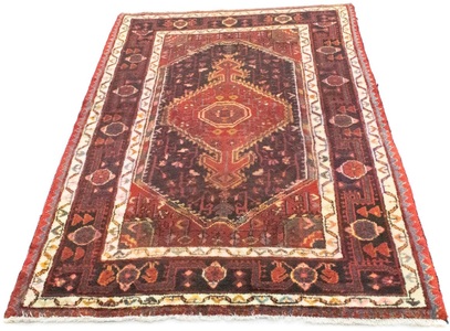 MorgenLand, morgenland Wollteppich »Hamadan Teppich handgeknüpft braun«, rechteckig, 8 mm Höhe, handgeknüpft, morgenland Wollteppich »Hamadan Teppich handgeknüpft braun«, rechteckig, 8 mm Höhe, handgeknüpft