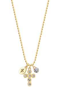 brosway, Brosway Kette mit Anhänger »SYMPHONIA CROSS, BHKN061«, mit Kristallglas und Kreuzanhänger, 