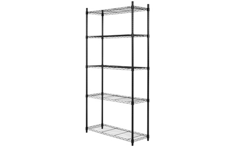 Krafter, Krafter Regal aus Stahldraht schwarz mit 5 Tablaren, Krafter Mehrzweckregal