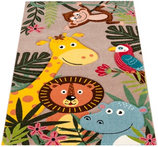 Paco Home Kinderteppich »Diamond 650«, rechteckig, Spielteppich, 3D-Design, niedliches buntes Tier Motiv, Kinderzimmer