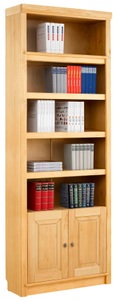 HOME AFFAIRE, Home affaire Bücherregal »Cliff«, in 2 Höhen, mit 2 Holztüren, Home affaire Bücherregal »Soeren«, aus massiver Kiefer, Höhe 220 cm, mit 2 Holztüren, viel Stauraum