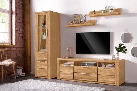 HOME AFFAIRE, Home affaire Wohnwand »ZARA«, (Set, 4 St.), teilmassives Holz, Home affaire Wohnwand »ZARA«, (Set, 4 St.), teilmassives Holz