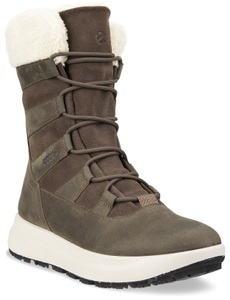 Ecco, Ecco Winterboots »SOLICE«, mit waterproof PRIMALOFT-Ausstattung, Ecco Damen Winterstiefel aus wasserabweisendem Nubukleder taupe