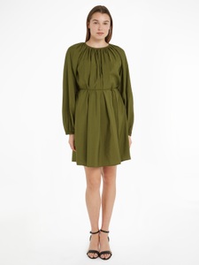 Tommy Hilfiger, Tommy Hilfiger Blusenkleid »TEXTURED MODAL SHORT DRESS«, mit Taillenbund, 