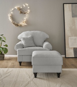 Home affaire Sessel »WESTMINSTER«, (Set, 2 St., 1Sessel, 1 Hocker), mit Federkern-Polsterung