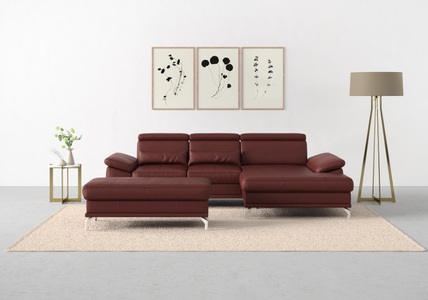 sit&more Ecksofa »Cabrio«, mit Sitztiefen- und Armteilverstellung sowie Federkern, 2 Nierenkissen