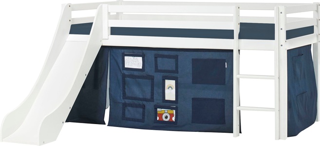 Hoppekids, Hoppekids Hochbett »«Creator Orion Blue»«, Rutsche & Vorhang Blau und viel Auswahl, Hoppekids Hochbett »«Creator Orion Blue»«, Rutsche & Vorhang Blau und viel Auswahl