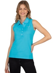 Trigema, Trigema Shirttop »TRIGEMA Ärmelloses Poloshirt mit Kristallsteinen«, Trigema Shirttop »TRIGEMA Ärmelloses Poloshirt mit Kristallsteinen«, (1 tlg.)