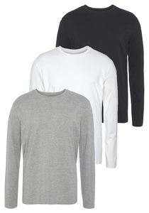 Man's World Langarmshirt, (Packung, 3 tlg., 3er-Pack)