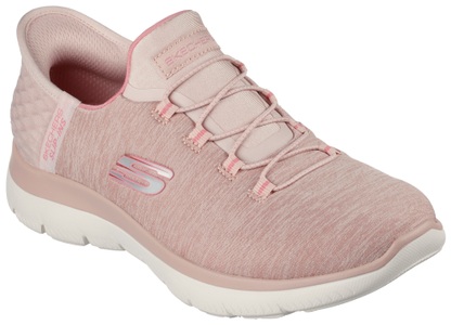 Skechers, Skechers Slip-On Sneaker »SUMMITS DAZZLING HAZE«, mit dezenten Kontrastdetails, Slip Ins Damen-Schlupfschuh mit Elastbändern rosa