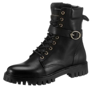 Tommy Hilfiger, Tommy Hilfiger Schnürboots »BUCKLE LACE UP BOOT«, mit abgepolstertem Schaftrand, 