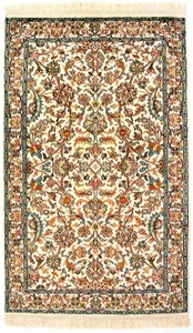 MorgenLand, morgenland Teppich »Kaschmir Seide Teppich handgeknüpft beige«, rechteckig, 5 mm Höhe, 