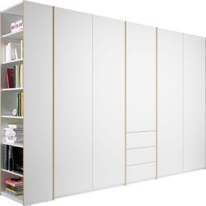 Müller SMALL LIVING, Müller SMALL LIVING Drehtürenschrank »Modular Plus Variante 9«, drei Schubladen im Mittelelement, Anbauregal rechts oder links, Müller SMALL LIVING Drehtürenschrank »Modular Plus Variante 9«, drei Schubladen im Mittelelement, Anbauregal rechts oder links