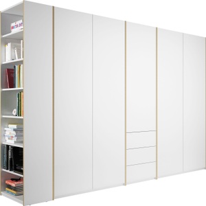 Müller SMALL LIVING, Müller SMALL LIVING Drehtürenschrank »Modular Plus Variante 9«, drei Schubladen im Mittelelement, Anbauregal rechts oder links, Müller SMALL LIVING Drehtürenschrank »Modular Plus Variante 9«, drei Schubladen im Mittelelement, Anbauregal rechts oder links