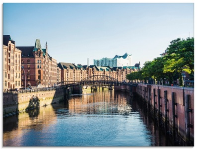 Artland, Artland Glasbild »Hamburg Speicherstadt«, Artland Glasbild »Hamburg Speicherstadt«, Deutschland, (1 St.), in verschiedenen Grössen